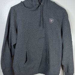 Ariat Womens Hoodie Pullover Gray Logo Sweatshirt Size M