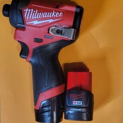 M12 FUEL 12V Lithium-Ion Brushless Cordless 1/4 in. Hex Impact Driver (with  two batteries, both excellent condition or best offer