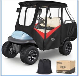 10L0L 4 Passenger Golf Cart Enclosure for Club Car Precedent Tempo with Short Roof Up to 57", 4-Sided Clear Window 600D Rain Cover All Weather Windpro