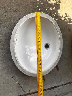 White Ceramic Undermount Bathroom Sink
