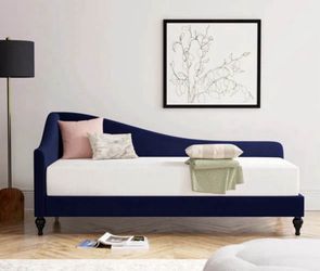 Dark royal blue velvet twin daybed