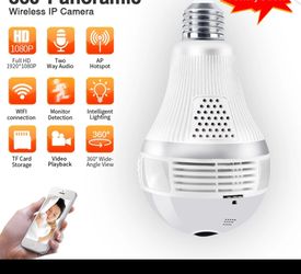 Loosafe 2MP 360 Security Wifi Camera Lamp Panoramic Camera Wifi IP Camera Fisheye Panoramic Surveillance Home Security IPCamera