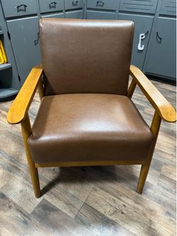 Faux Leather Wooden Chair