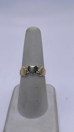 14k gold triple heart band ring