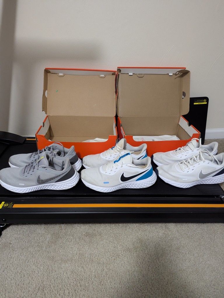 Men's Nike Revolution 5 Lot of 3. Running Shoes, Size 12