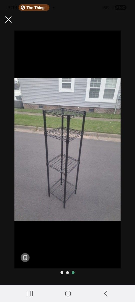 BLACK FOUR SHELF HEAVY DUTY STEEL RACK