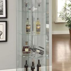 Hexagon glass display cabinet