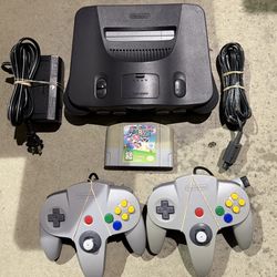 Nintendo 64 System 2 Controllers Plus Super Mario 64 