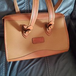 Dooney & Bourke Brown Leather Shoulder Bag Handbag Purse 