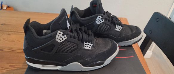 Air Jordan 4 Retro Black Canvas Sneakers