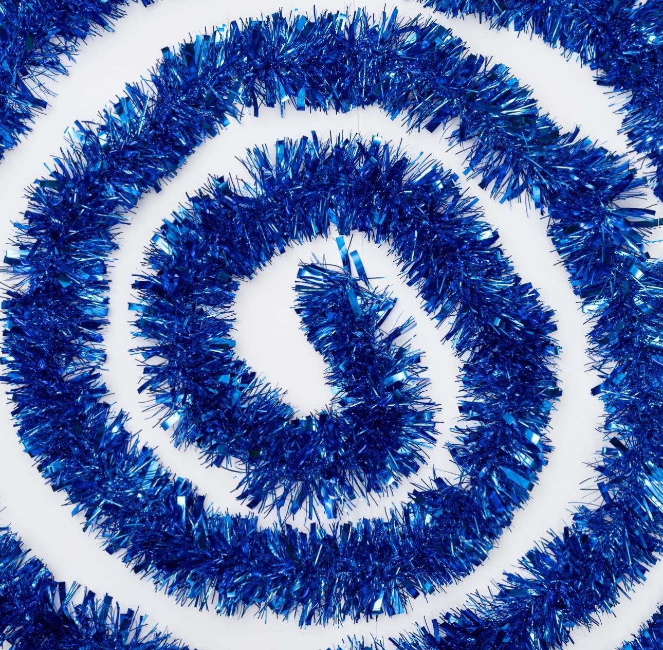 31 Tinsel Wire Garland Metallic Blue All Season Decoration Indoor & Outdoor