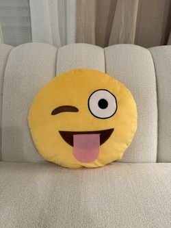 Tongue Face Emoji Stuffed Plush Soft Pillow