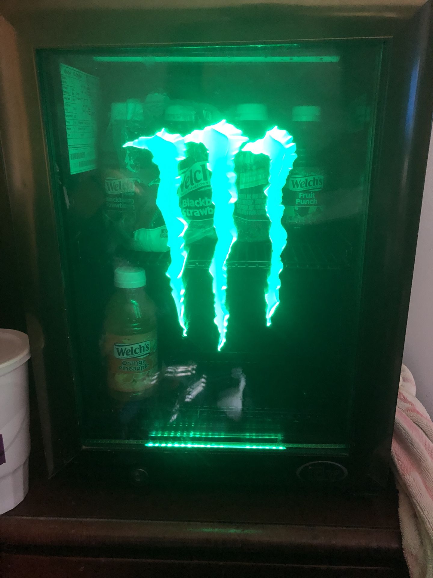 Monster Energy Mini Fridge g1 with Led Door Light