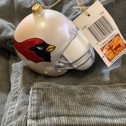 Arizona Cardinals Glass Helmet Christmas Ornament
