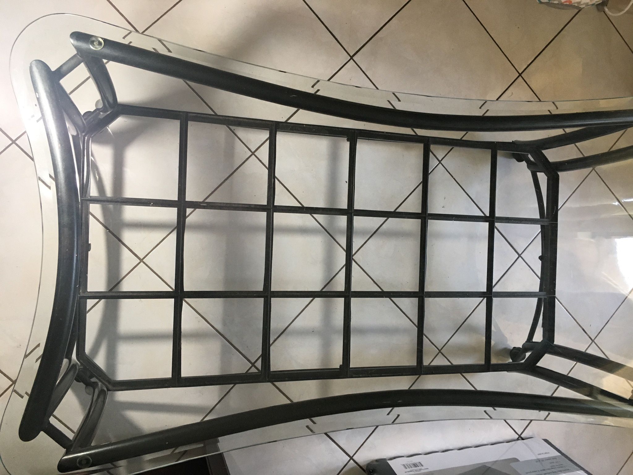 Glass And Iron Table