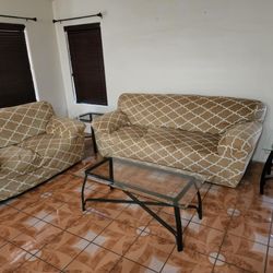 Full Sofa Set With Tables.