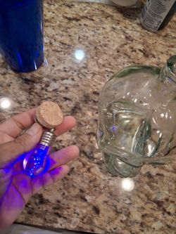 Skull glass with corque and  light