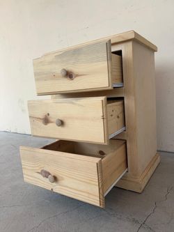 3 drawer pine natural finish