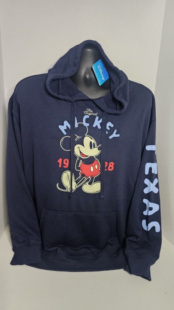 Disney The Original Mickey Mouse "Texas" Hoodie W Pockets 2XL