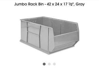 Brand New Jumbo Rack Bin - 42 x 24 x 17 1⁄2", Gray