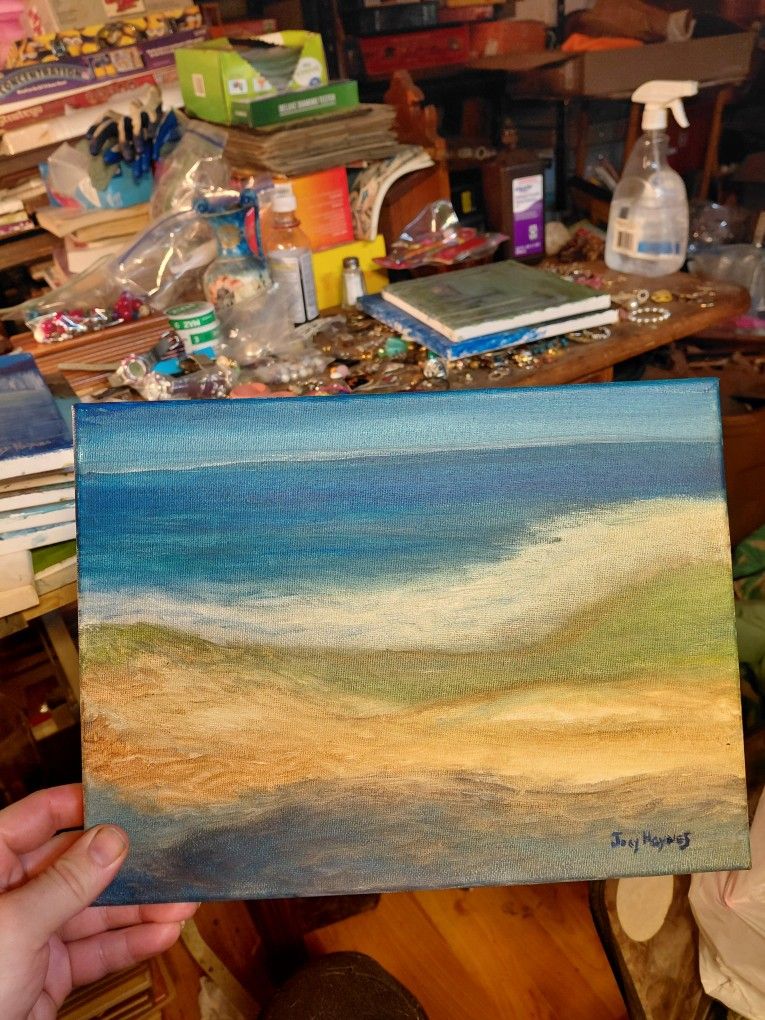 Tranquil Seaside Canvas Art 12x9" Joey Haynes 