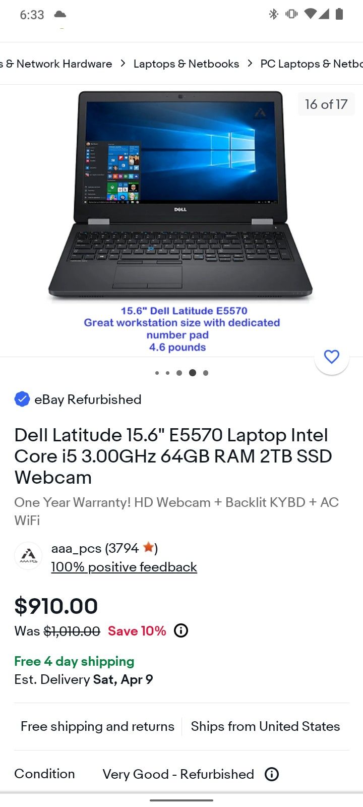 Like New Dell Latitude Laptop