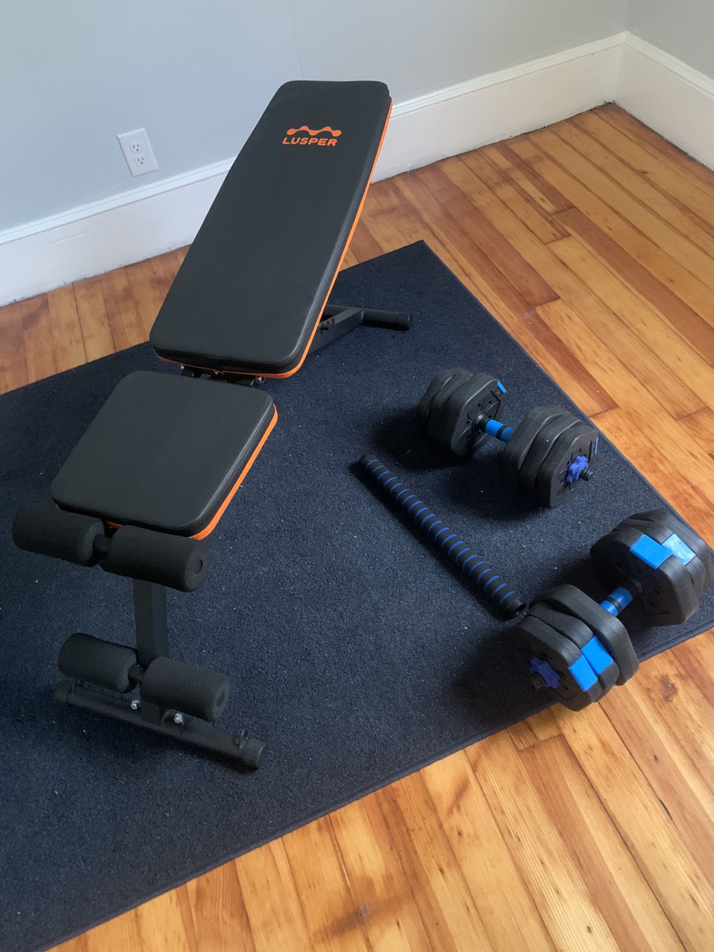 Adjustable Weight Set 44lbs With Adjustable Bench 