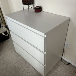 white ikea 3-drawer dresser