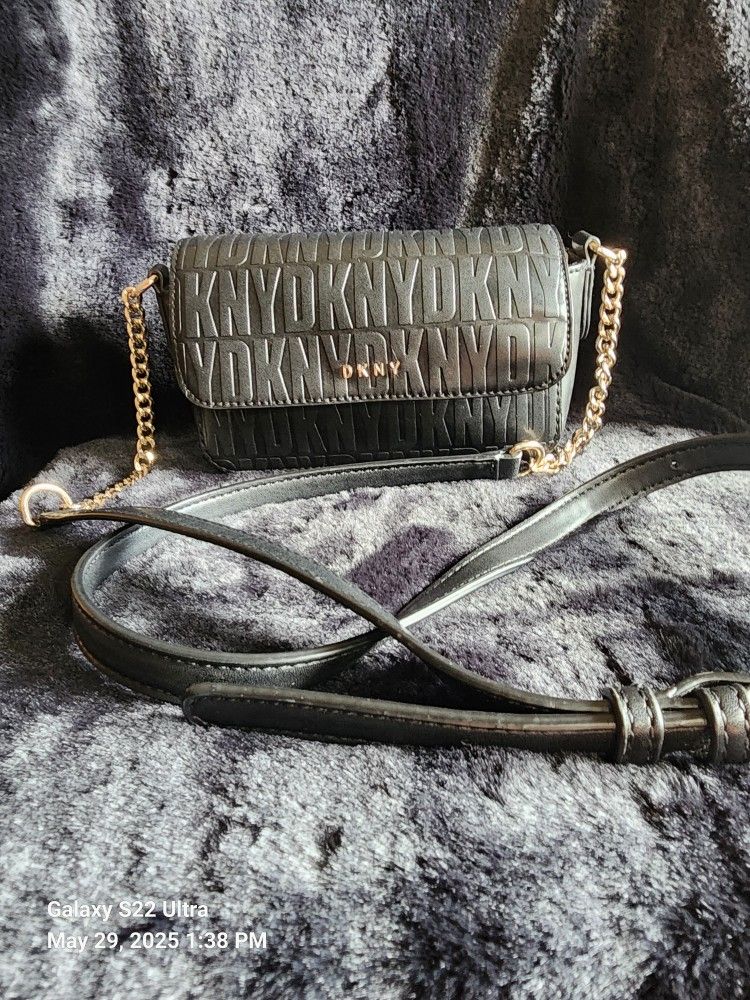 Cute, Black Vegan Leather DKNY bag, Purse