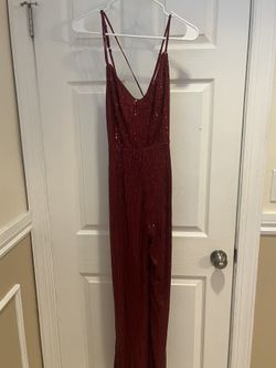 Lulu's Red Sequin Jumpsuit 