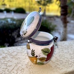 Oneida “Vintage Fruit” Hand-Painted Ceramic Canister