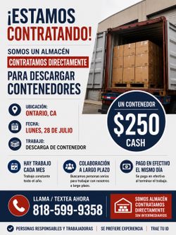 Container Unloading - $250 Per Container