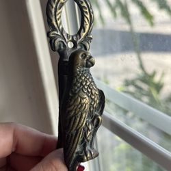 vintage brass parrot door knocker