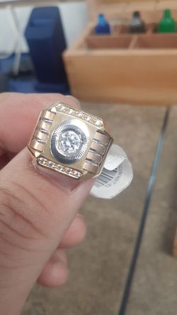 Gentleman ring 14k ,cz stone ,size 10 ,10.8gr