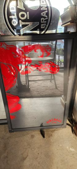**Title:** Official Fireball Cinnamon Whisky Bar Mirror Sign - Great Condition! 

X