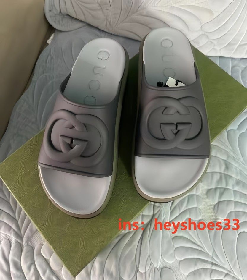 Gucci Interlocking G Slide Dark Grey Khaki