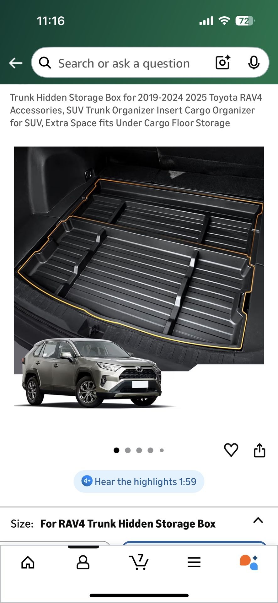 2019-2024 RAV4 Hidden Cargo Box Trunk