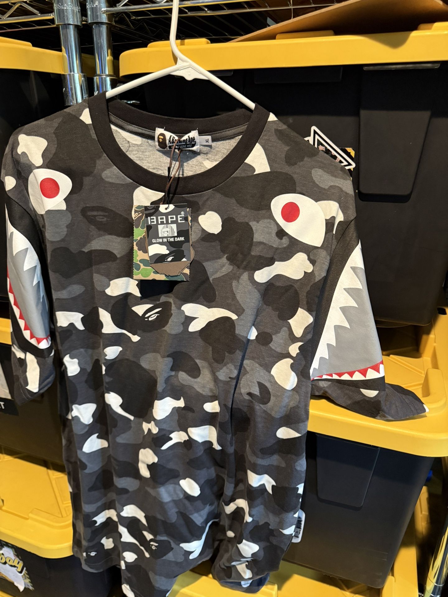 Bape Glow In The Dark Tee City Camo Shark