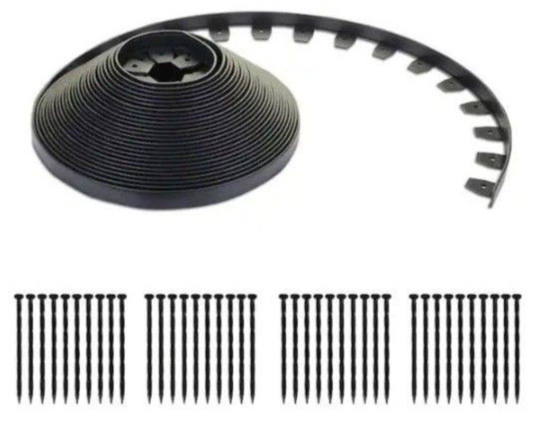 Landscape Edge Kit No Dig 100 Ft 40 Spikes, Extreme Weather Resistant