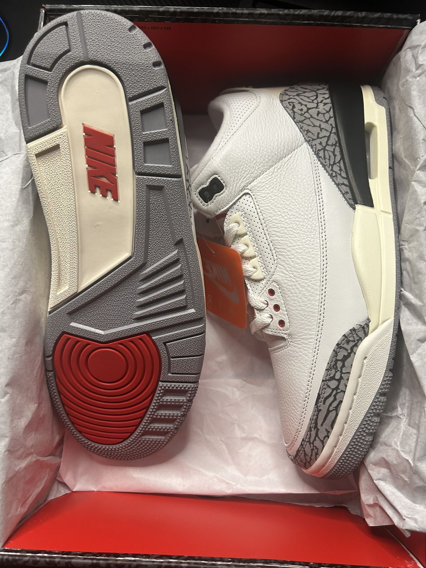 Jordan 3 White Cement Reimagined Size 11 New