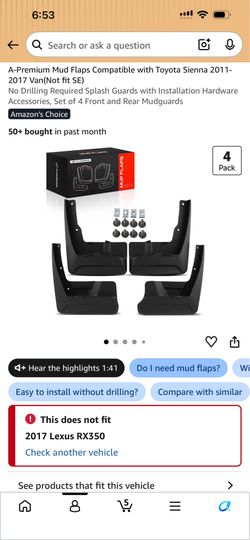 Toyota Sienna Mud Flaps