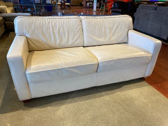 White Leather Sleeper Sofa