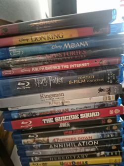 All movies Blu-Rays and DVD complete sets case everything have alot need some cash