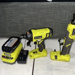 Ryobi One + 18v 1/4 in Impact Driver and 3/8 Drive Ratchet