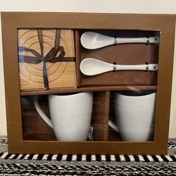 Mug Set With Spoons & Coasters