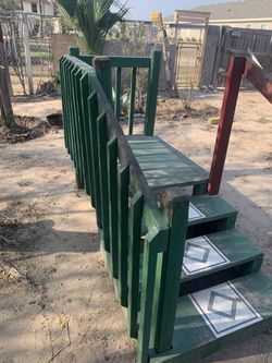 Wood Stairs Platform