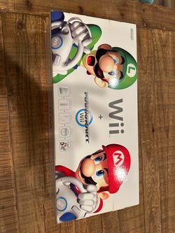 Collectors NIB Long Box Wii Console with Mario Kart Bundle