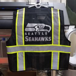 Seattle SEAHAWKS Safety Vest - Black w/Reflective Vinyl