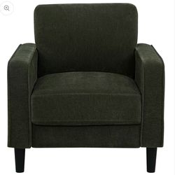 Fabric Upholstered Track Arm Accent Chair Matcha green