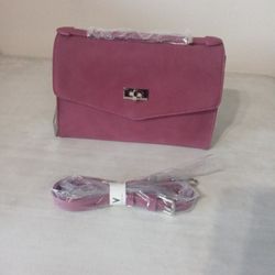 Vanessa Williams Posh Mauve Suede Crossbody Handbag, NWT